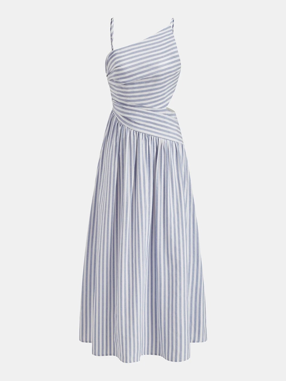 COMMENSE Striped Cut-Out Asymmetric Cami Maxi Dress - size Medium - Picture 3 of 7